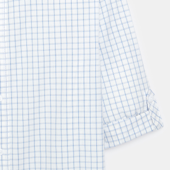 قميص بمربعات صغيرة أزرق فاتح للسيدات